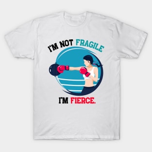 I'm not fragile, i'm fierce boxing, dark T-Shirt